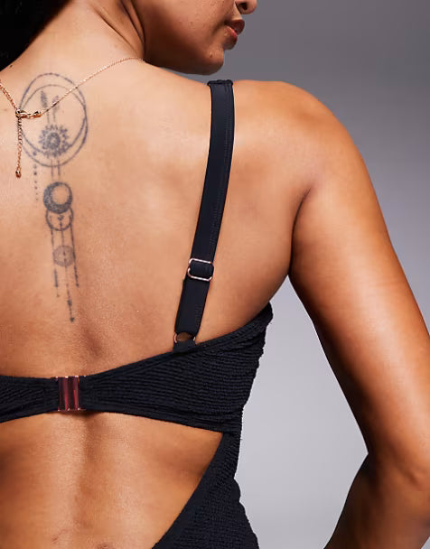 One Shoulder Swimsuit in Black