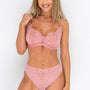Ivory Rose Fuller Bust Unpadded Sweetheart Lace Balconette In Dusty Pink DD+