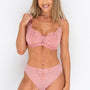 Fuller Bust Unpadded Sweetheart Lace Balconette In Dusty Pink DD+