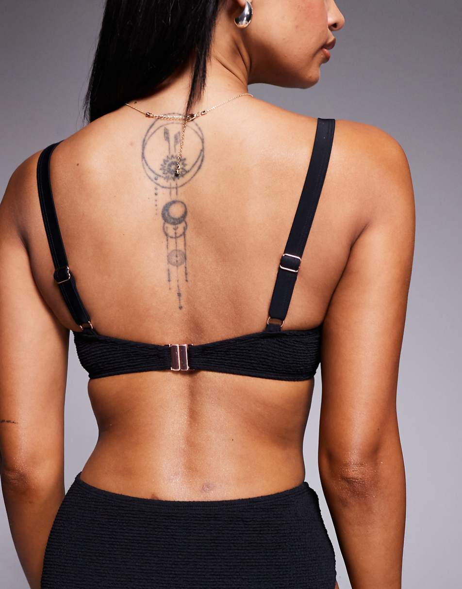 Scoop Front Bikini Top in Black – image 4 of 4
