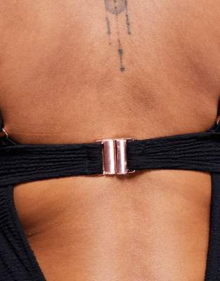 Non Wired Plunge Swimsuit in Black – image 4 of 4