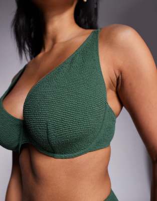 Scoop Front Bikini Top in Khaki – image 4 of 4