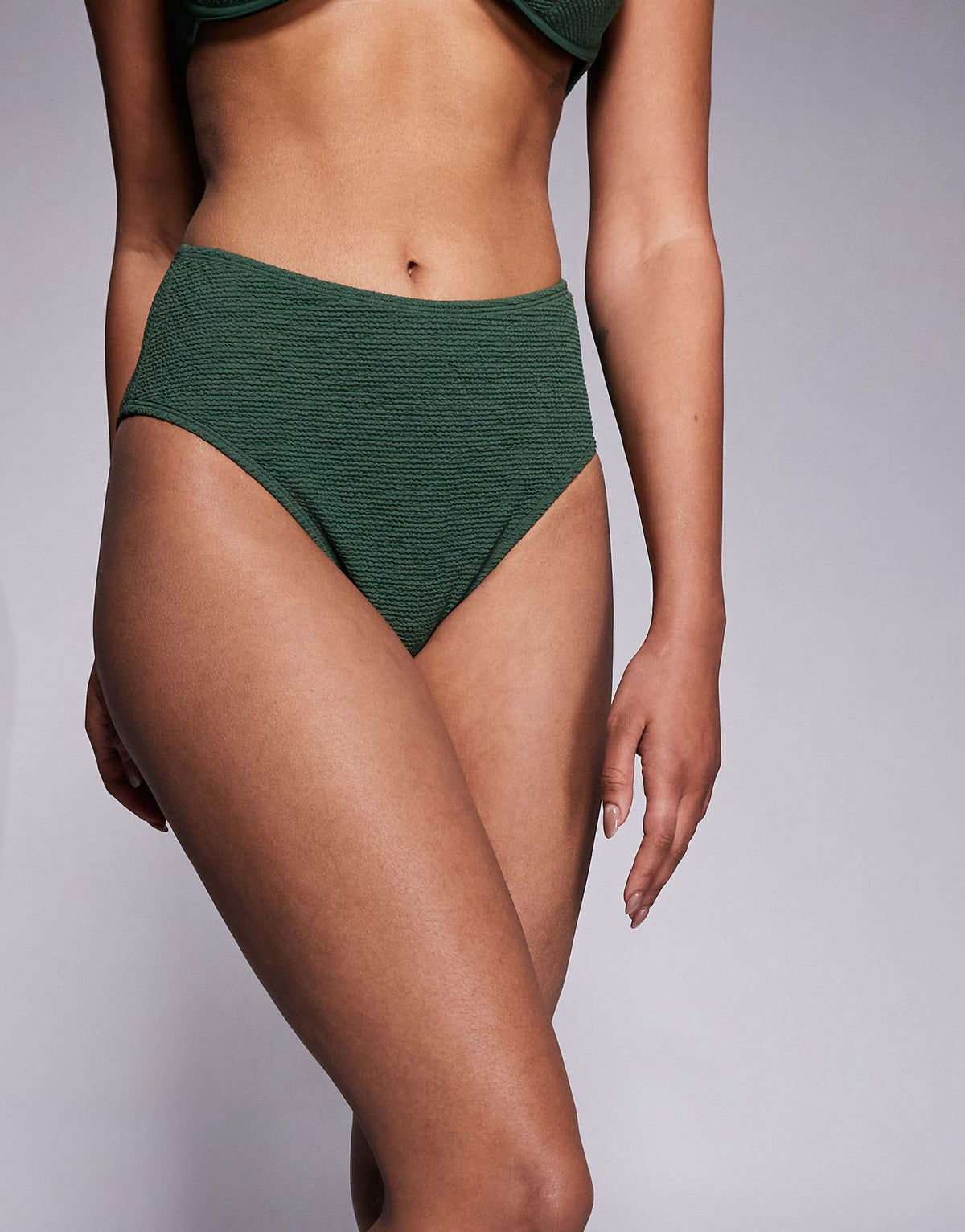 High Waist Leg Brief in Green — image 2 of 4