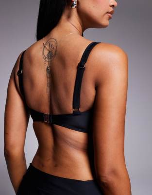 Underwired High Apex Black Bikini Top in Black – image 4 of 4