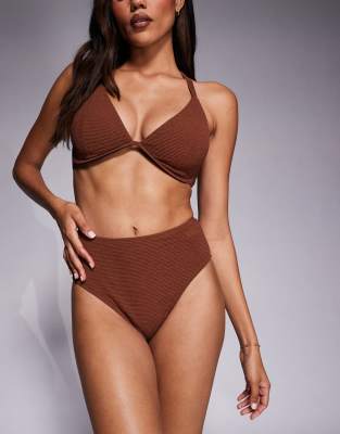 High Waist Bikini Pant in Brown – image 2 of 4