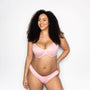 Ivory Rose Textured Unpadded Balconette Bikini Top In Blush Pink