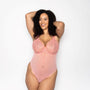 Ivory Rose Fuller Bust Unpadded Underwired Daisy Lace Body In Coral DD+