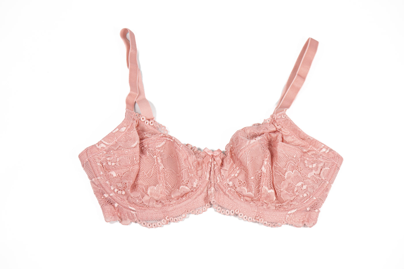 Ivory Rose Underwired Lace Bralette in Dusty Pink