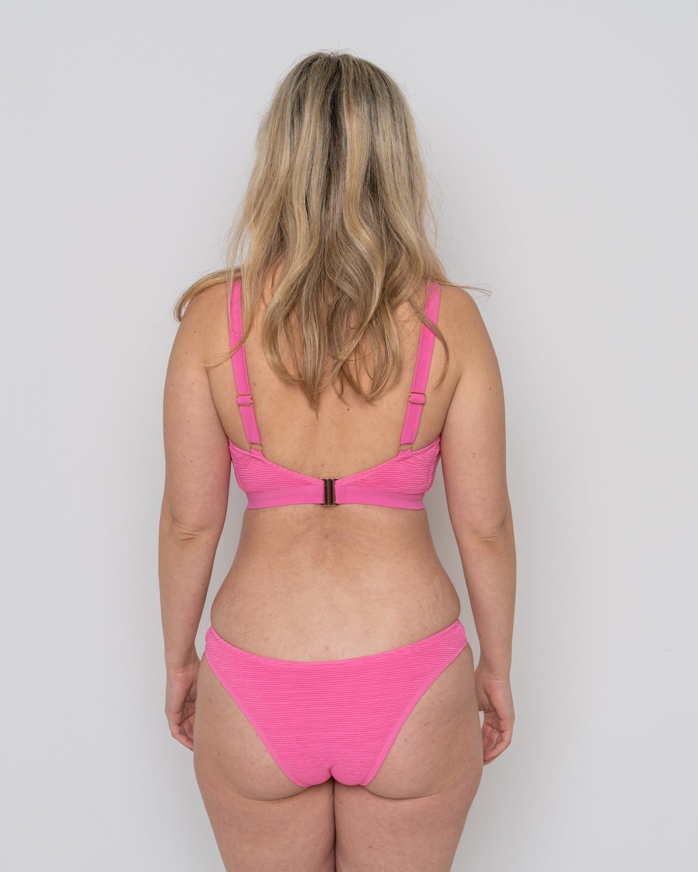 Ivory Rose Scrunch V Front Bikini Bottom In Bright Pink
